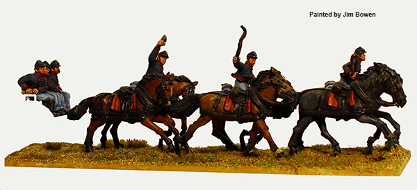 Perry Miniatures ACW 72 attelage Union 6 chevaux au galop