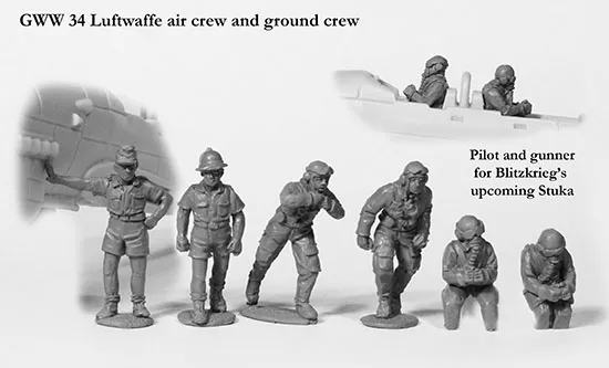 Perry WWII GWW 34 Luftwaffe figurines équipage avion
