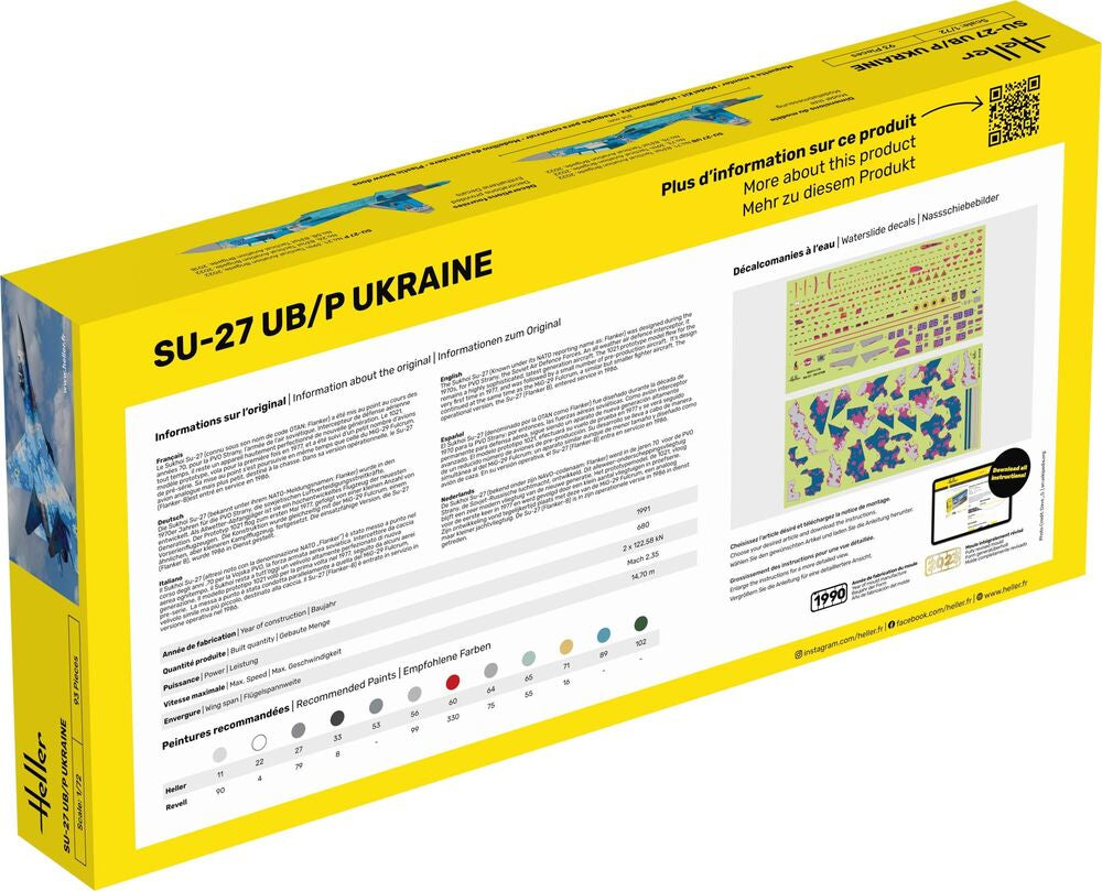 Heller Starter Kit SU-27 UB/P Ukraine maquette avion 1/72 complète