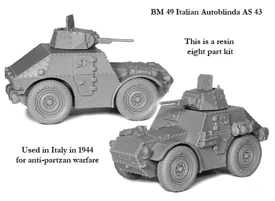 Perry Miniatures BM49 maquette Autoblinda AS 43 résine