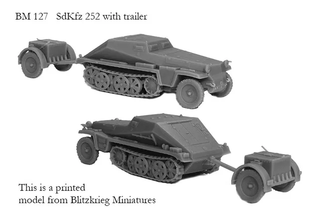 Perry Miniatures World War 2 BM127 maquette SdKfz 252 + remorque