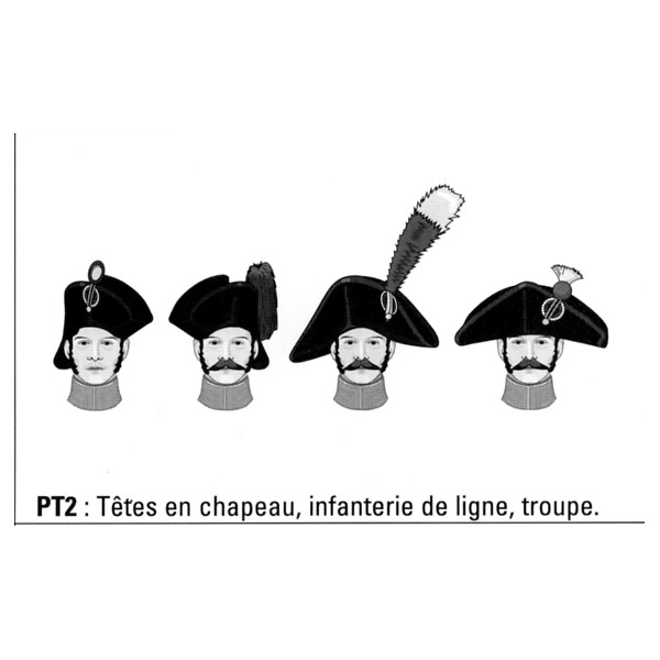 ART GIRONA Miniatures Têtes en chapeau infanterie figurine