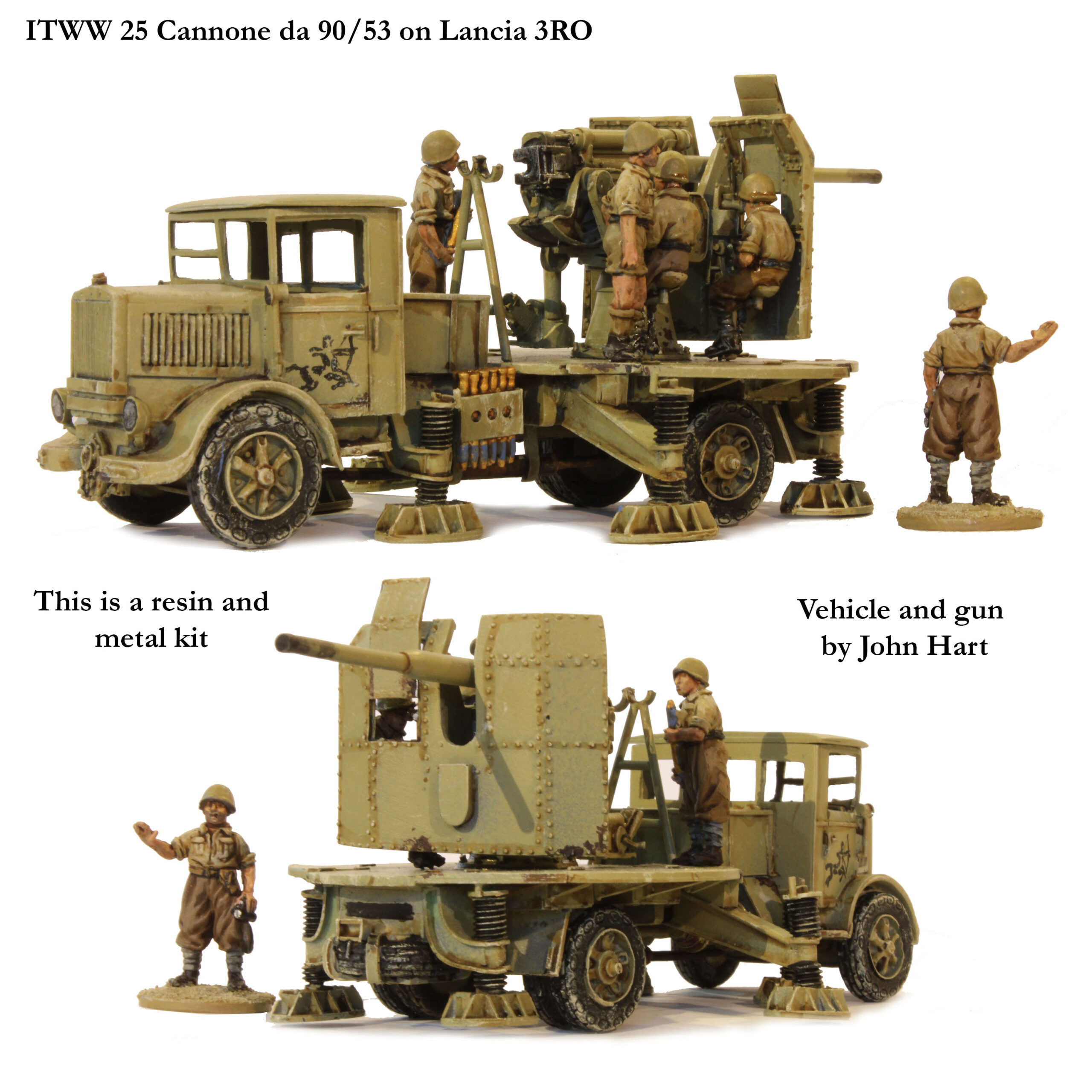 Perry Miniatures ITWW 25 maquette Cannone 90/53 Lancia 3RO