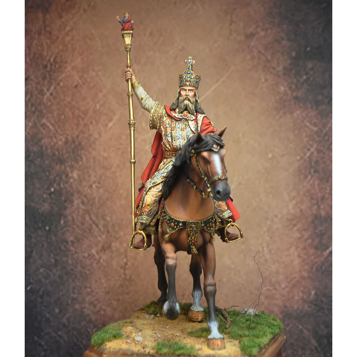 Art Girona 70mm Karolus Imperator Augustus figurine 70mm carolingien