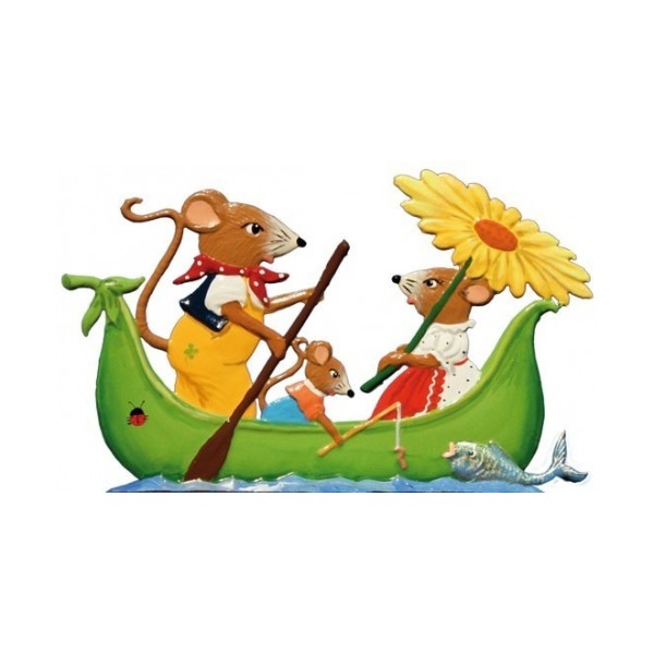 ART GIRONA Miniatures Mouse boat trip figurine souris bateau