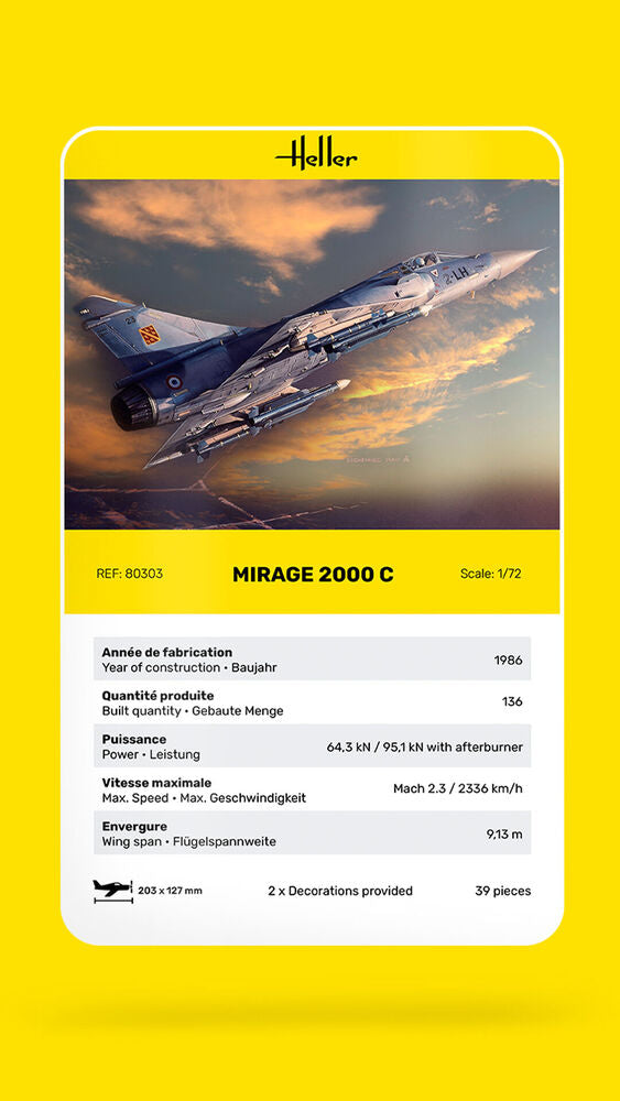 Heller Historical Collection Mirage 2000 C avion 1/72
