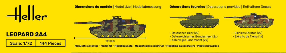 Heller Historical Collection Leopard 2A4 maquette char 1/72