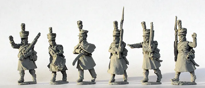 Perry DAN 12 Infantry figurines 28mm commandement manteaux 1812