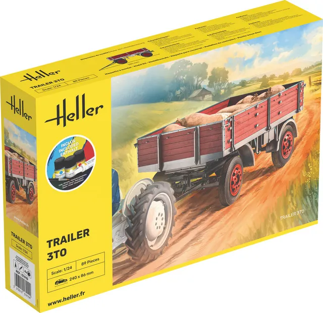 Heller Starter Kit Trailer 3t 1/24 maquette remorque