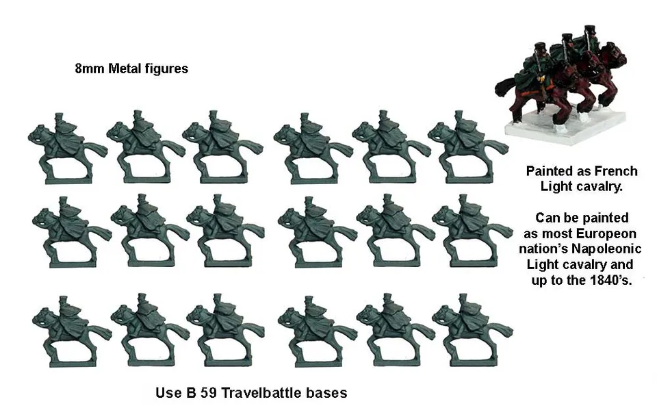 Perry Miniatures Travelbattle TB 8 cavalerie légère figurines manteaux