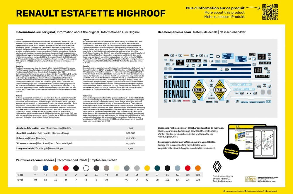 Heller Renault Estafette Highroof maquette fourgon 1/24