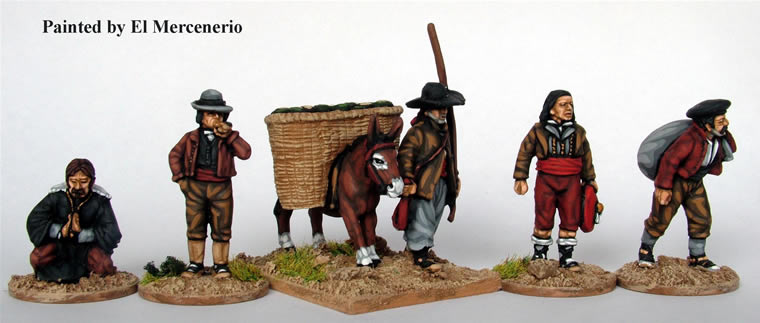 Perry Miniatures Carlist War CAT15 figurine civils + âne 5 pièces