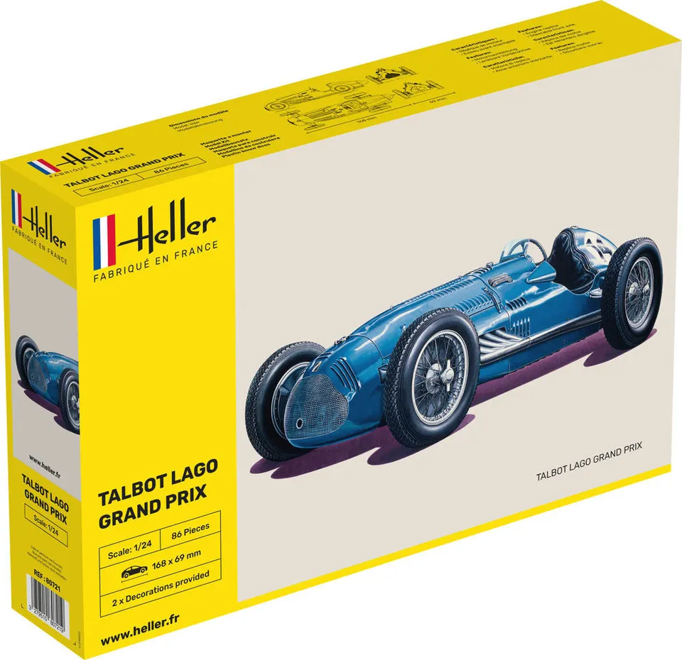 Heller Historical Collection Talbot Lago Grand Prix 1/24 maquette voiture course