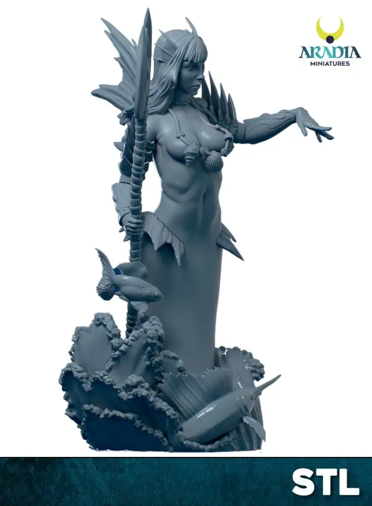 Aradia Minis Ocean Kings Naulei Mermaid figurine STL sirène