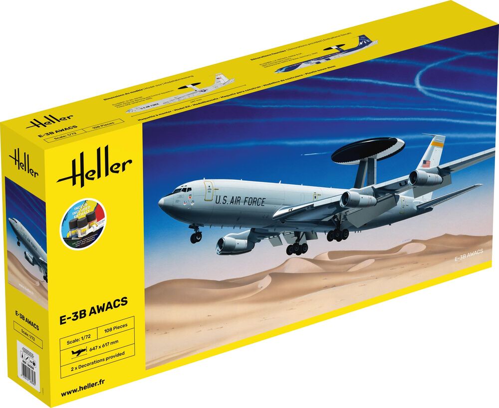 Heller Starter Kit E-3B Awacs maquette avion 1/72 complète