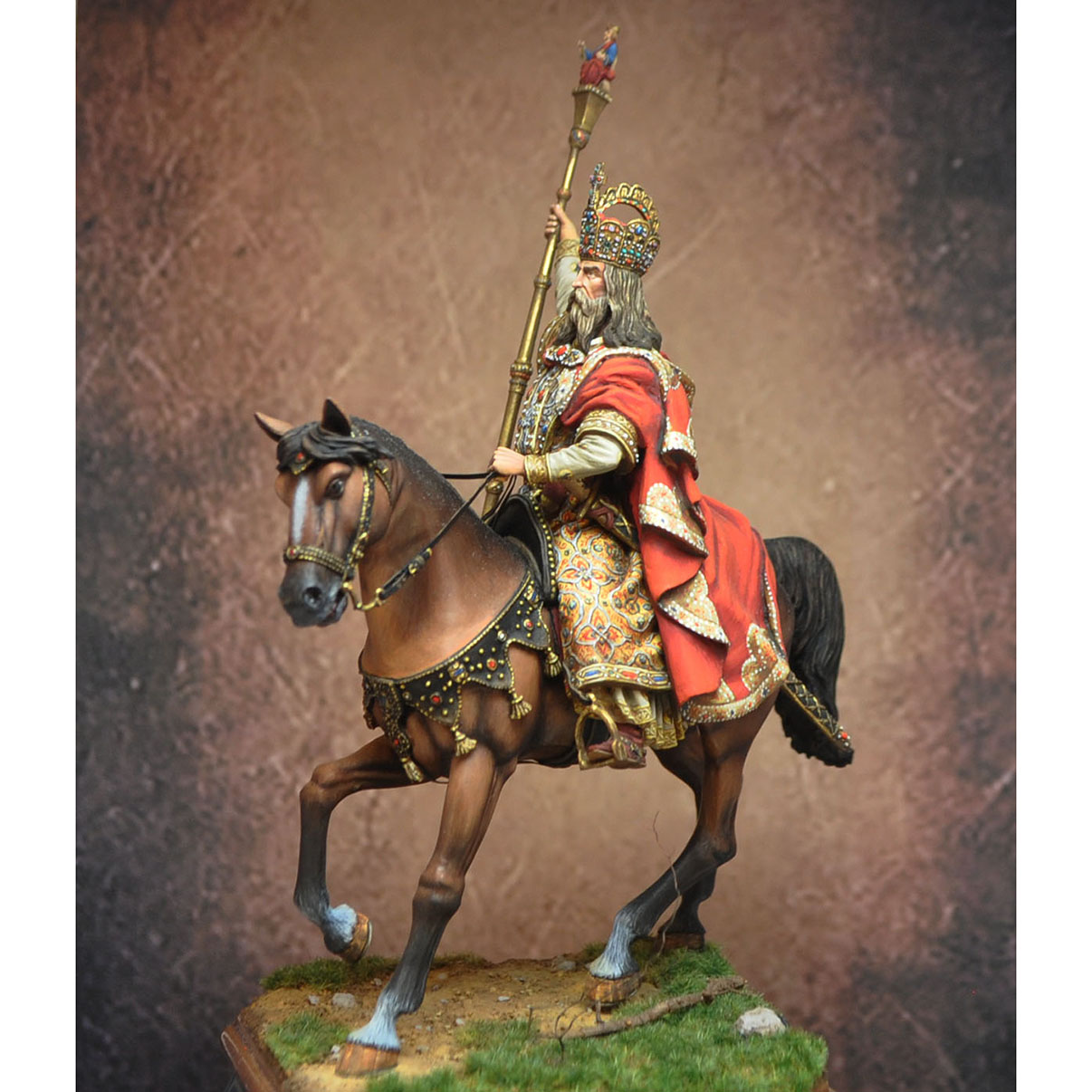 Art Girona 70mm Karolus Imperator Augustus figurine 70mm carolingien