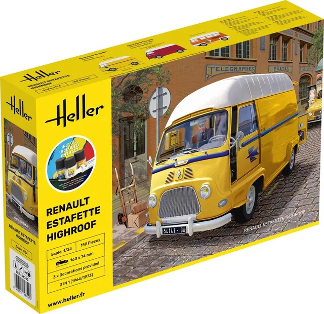 Heller Starter Kit Renault Estafette Highroof maquette 1/24