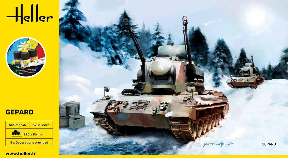 Heller Starter Kit Gepard maquette char 1/35 complet