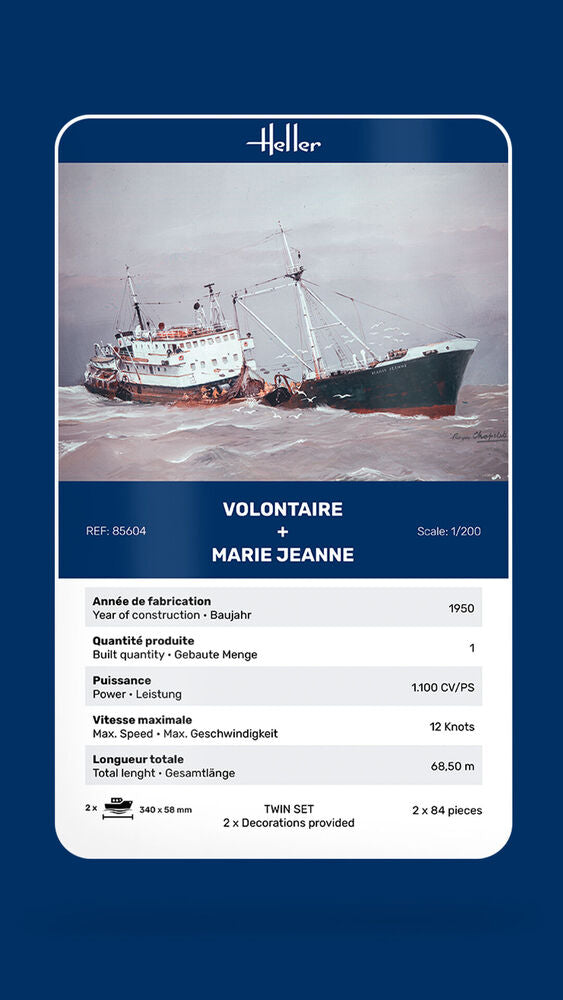 Heller Twinset Volontaire + Marie Jeanne 1/200 maquette bateau