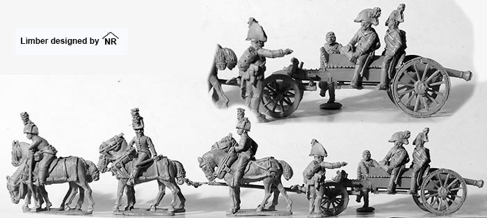 Perry Napoleonic AN37 caisson 6 chevaux canon 28mm