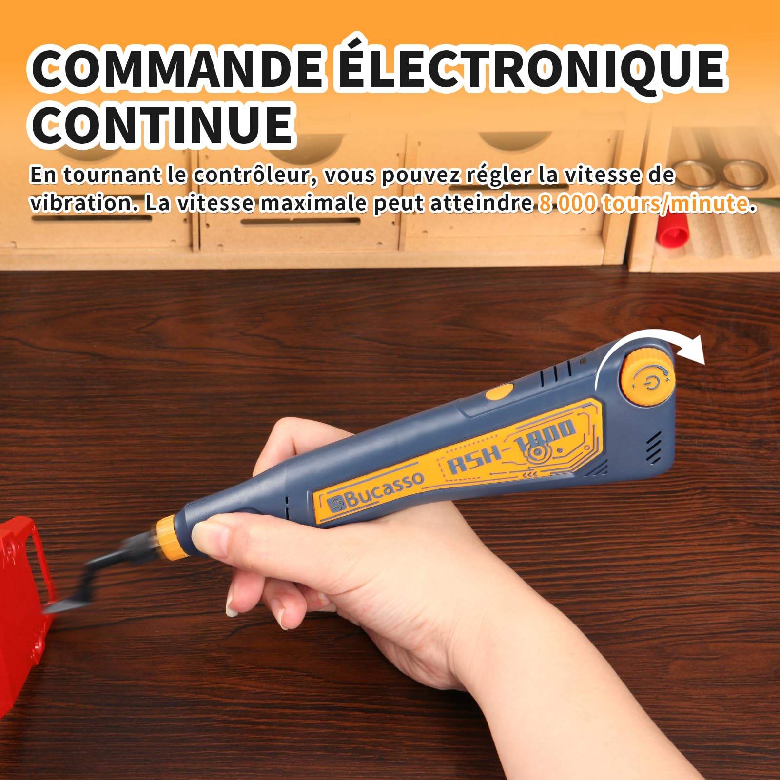 Bucasso Cordless Pen Sander RSH-1000 ponceuse stylo bleu