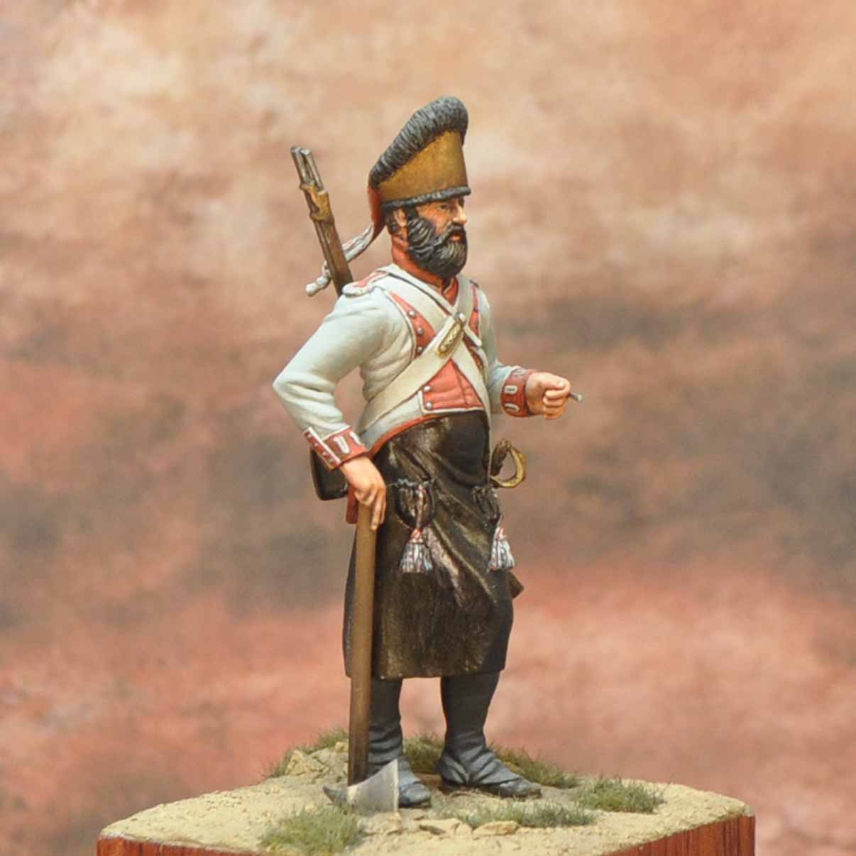 Art Girona Napoleonic Sapeur Guadalajara 1807 figurine 54mm