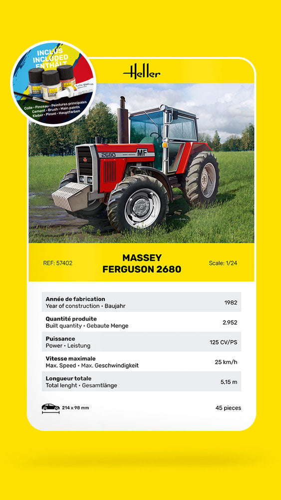 Heller Starter Kit Massey Ferguson 2680 tracteur 1/24