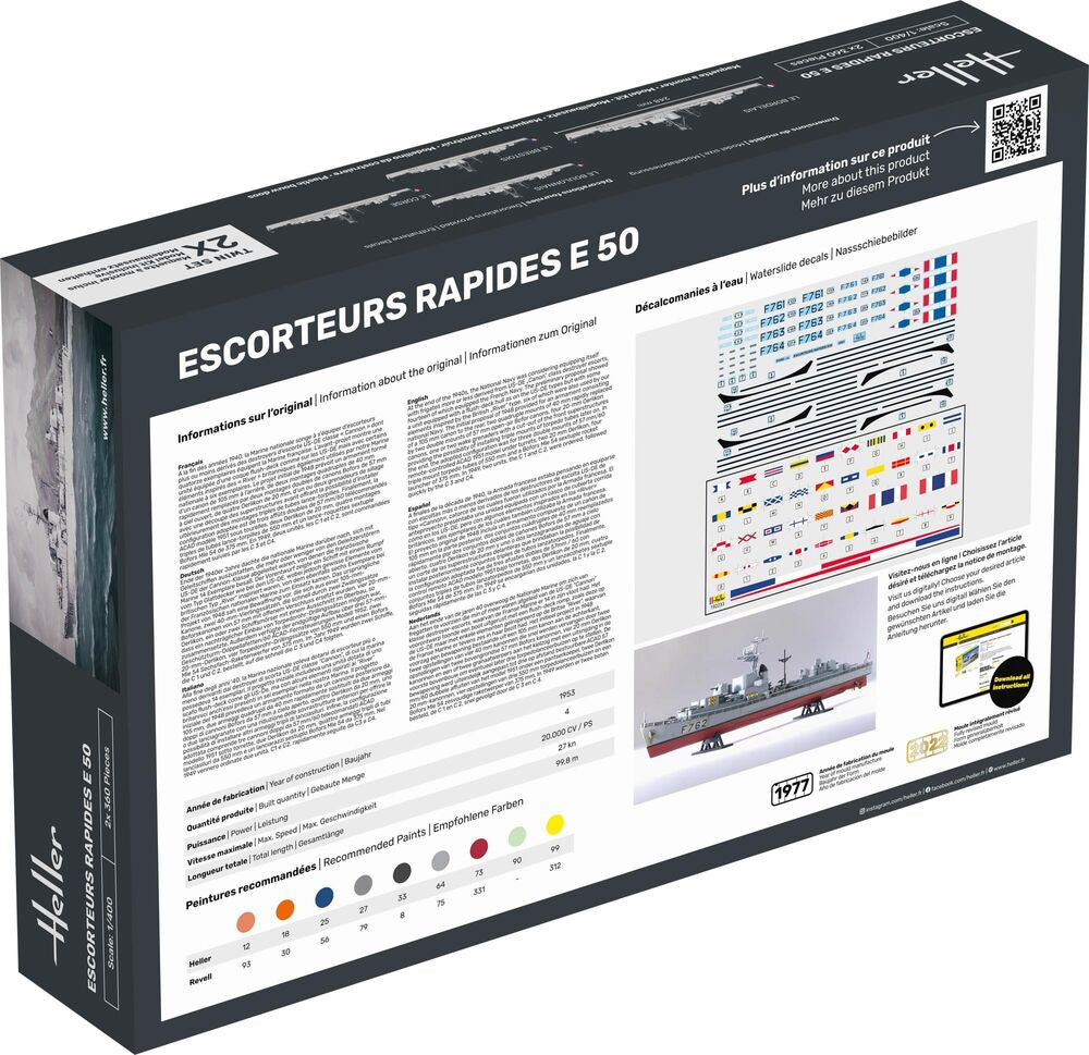 Heller Starter Kit Escorteurs Rapides E50 maquette bateau 1/400