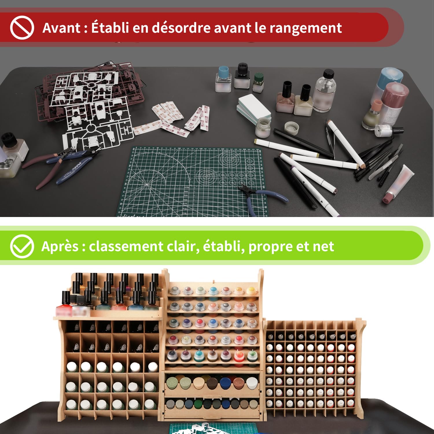 Bucasso Hobby Organizer GK PS rangement 211 pots MDF