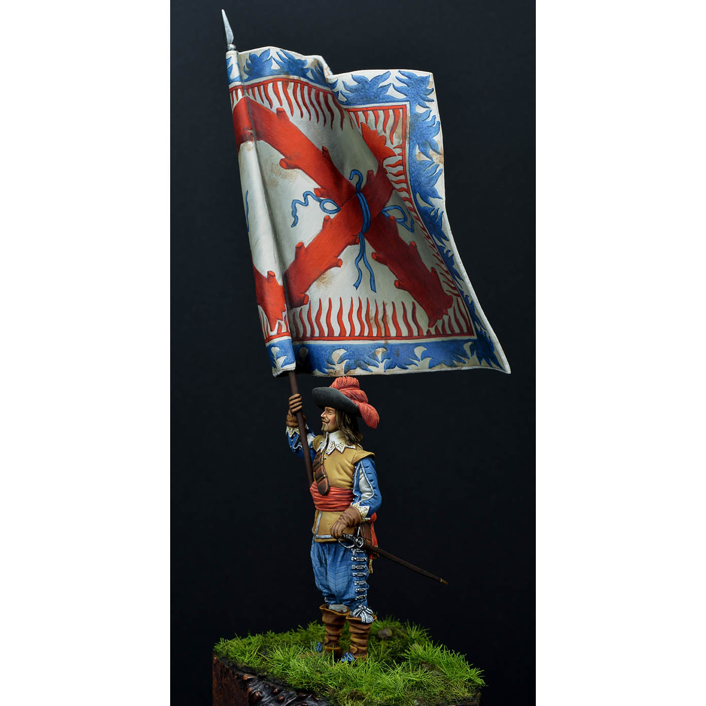 ART GIRONA General Serie Porte-drapeau Espagnol 1618 figurine
