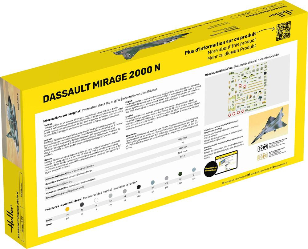 Heller Historical Mirage 2000 N 1/72 maquette avion militaire