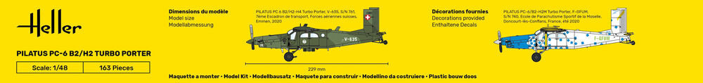 Heller Pilatus PC-6 B2/H2 Turbo Porter 1/48 maquette avion