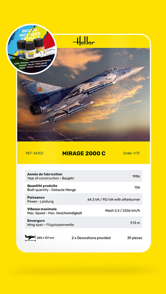 Heller Mirage 2000C 1/72 maquette avion de chasse