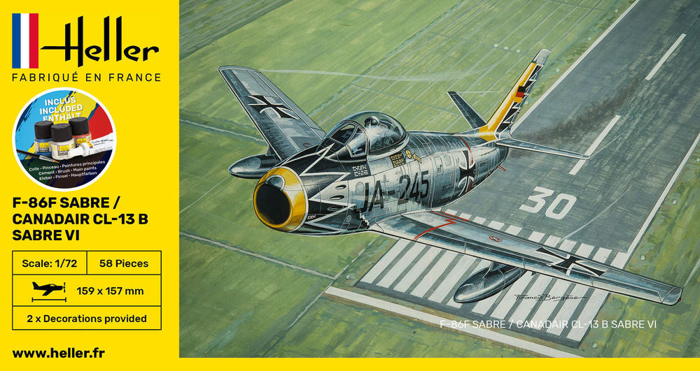 Heller Starter Kit F-86F Sabre maquette avion 1/72