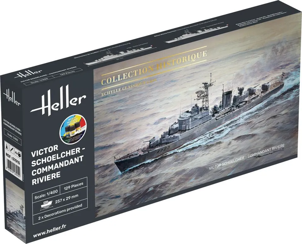 Heller Starter Kit Victor Schoelcher maquette bateau 1/400 complet