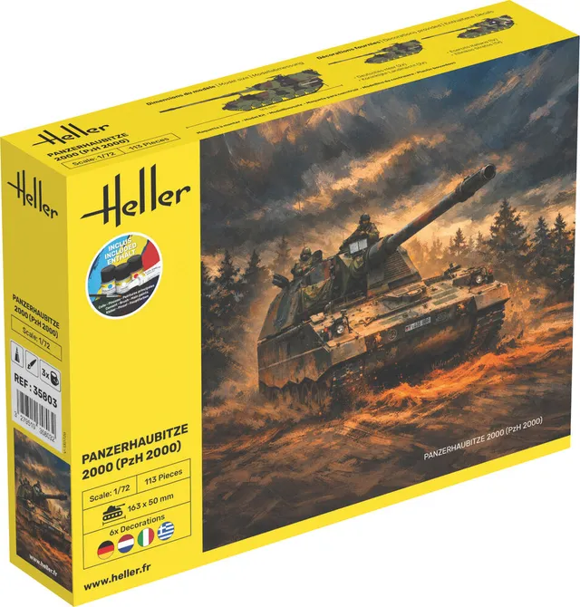 Heller Starter Kit Panzerhaubitze 2000 1/72 maquette char