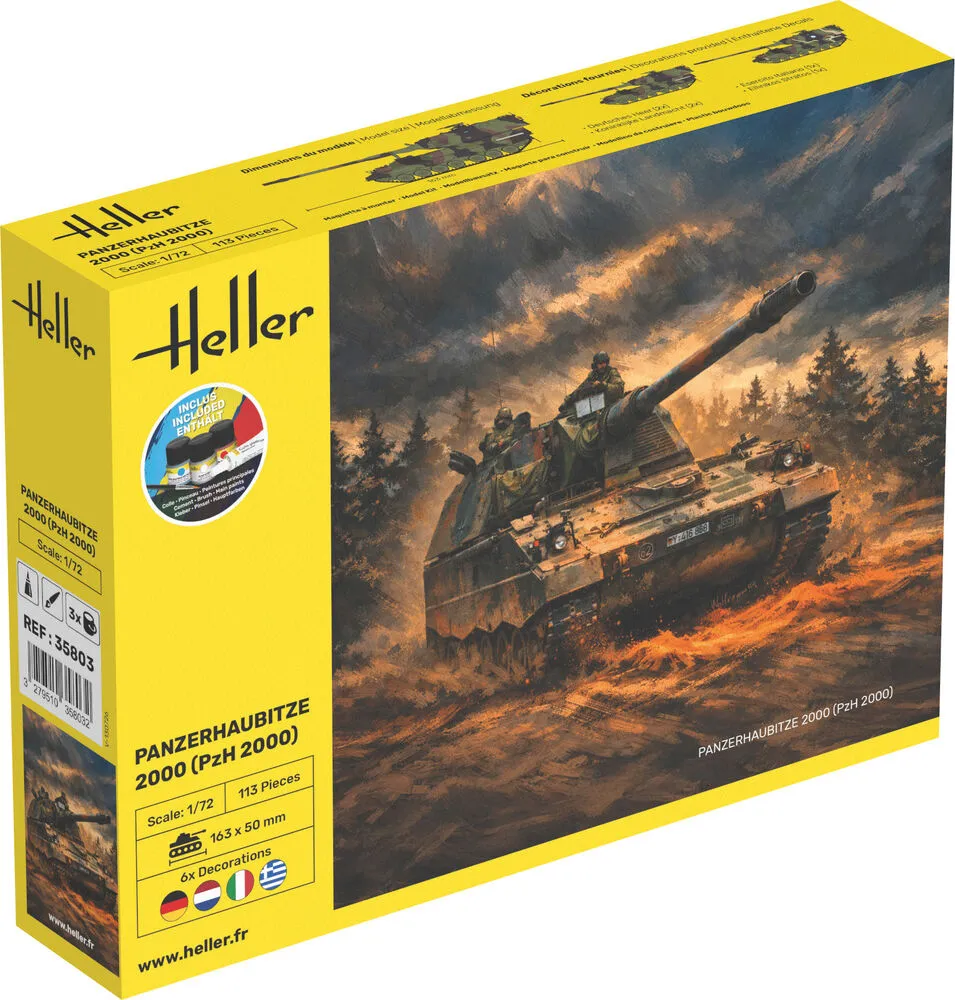 Heller Starter Kit Panzerhaubitze 2000 1/72 maquette char