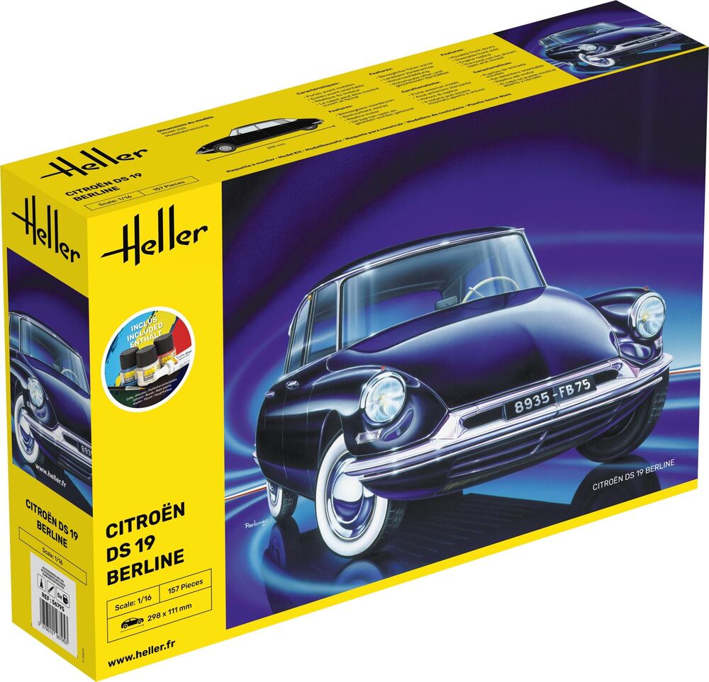 Heller Starter Kit Citroën DS 19 maquette voiture 1/16 complète