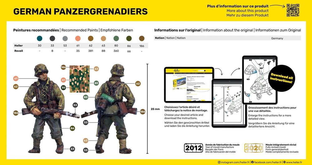 Heller Historical Collection Panzergrenadiers figurines 1/72