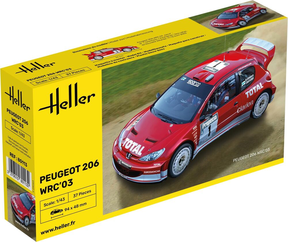 Heller The 9.99 Peugeot 206 WRC 03 1/43 maquette rallye