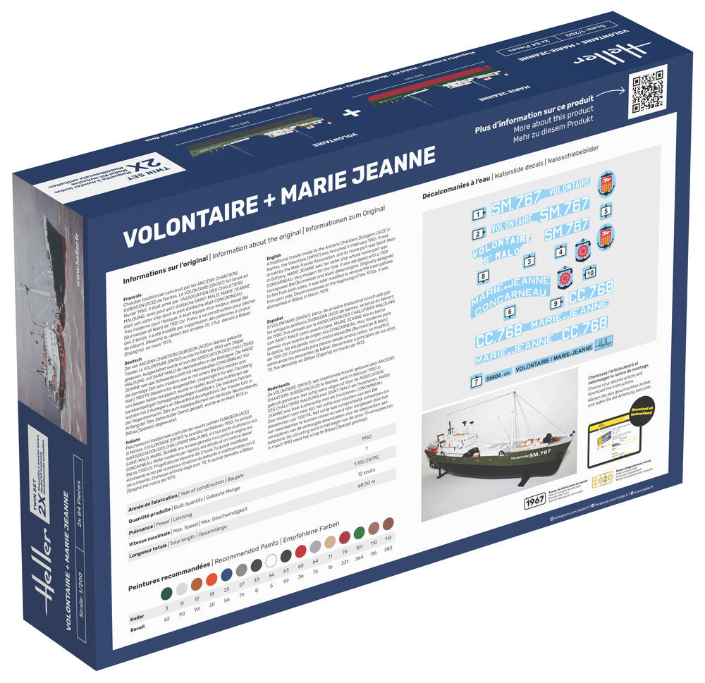 Heller Twinset Volontaire + Marie Jeanne 1/200 maquette bateau