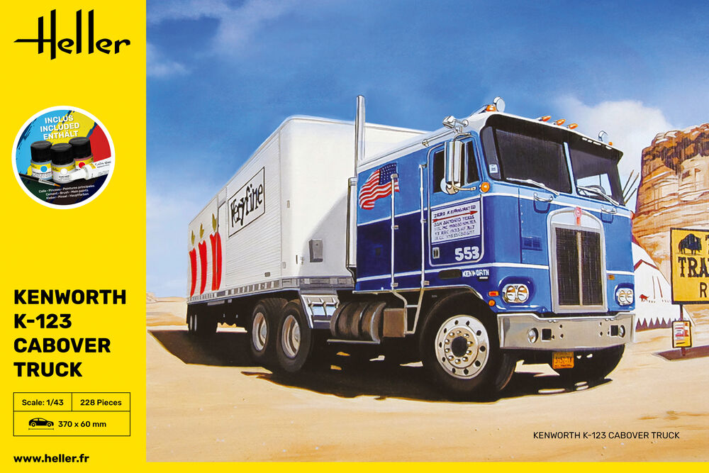 Heller Starter Kit Kenworth K-123 Cabover maquette 1/43