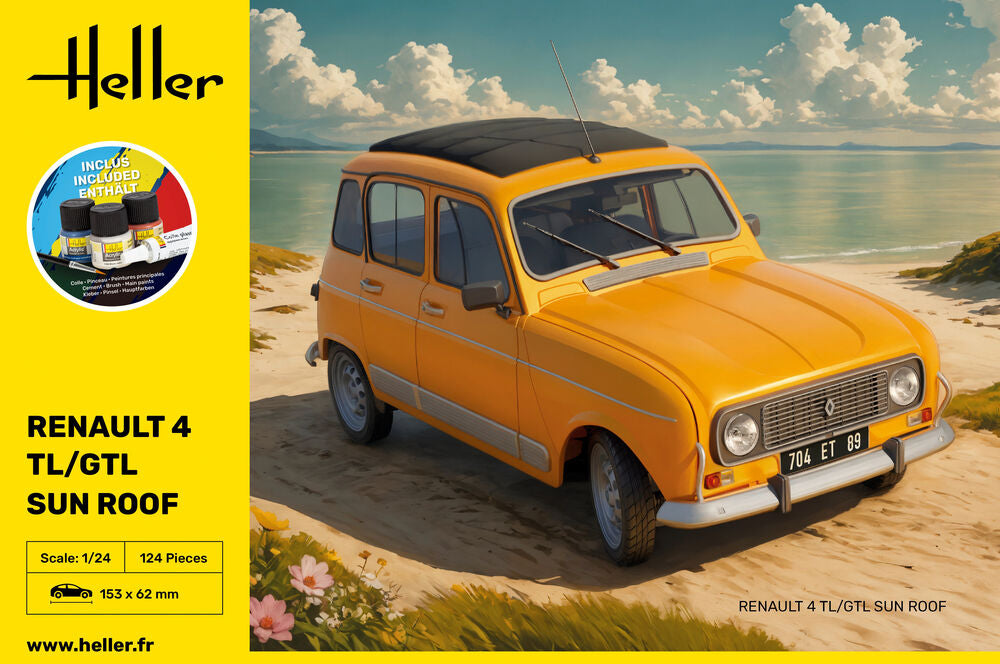 Heller Starter Kit Renault 4 TL/GTL maquette 1/24 toit ouvrant