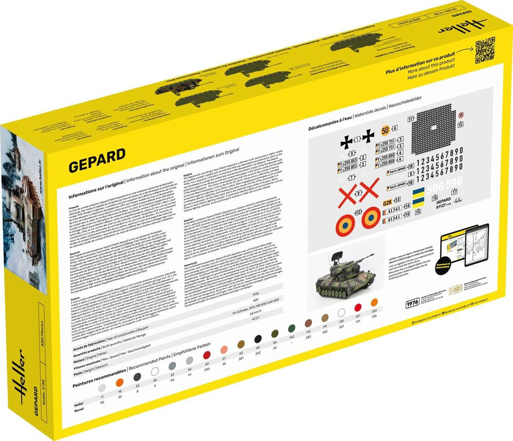 Heller Starter Kit Gepard maquette char 1/35 complet