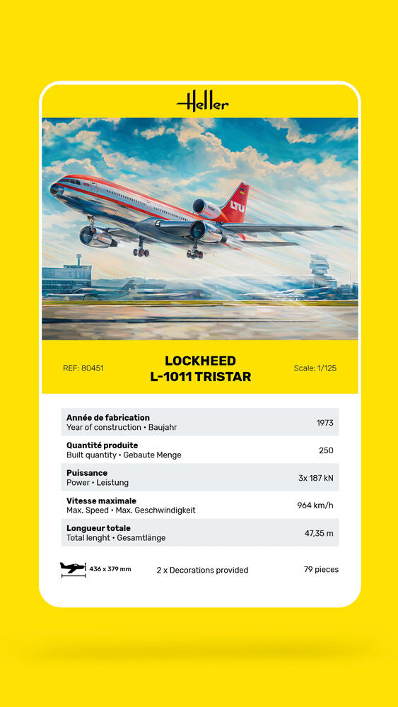 Heller Historical Lockheed L-1011 TriStar 1/125 maquette avion