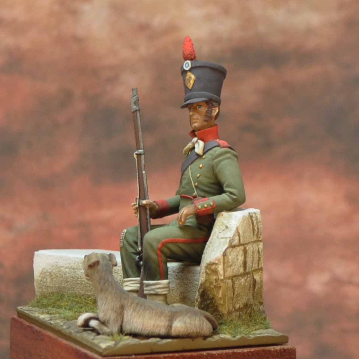 Art Girona Napoleonic Fusilier Schwarzburg figurine 54 mm 1809