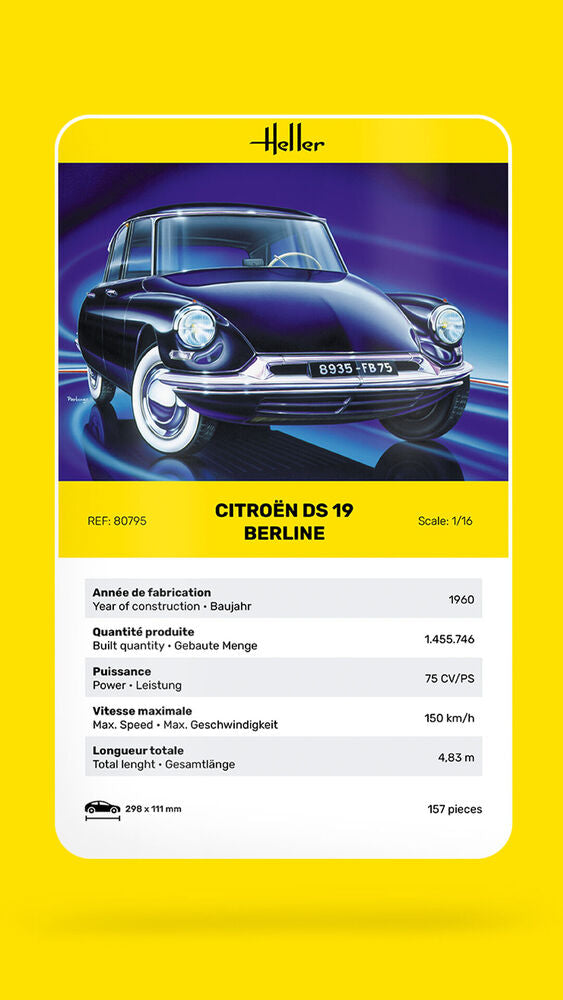 Heller Citroen DS 19 maquette voiture 1/16 classique