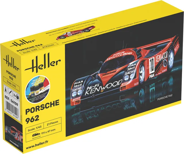 Heller Starter Kit Porsche 962 1/43 maquette voiture