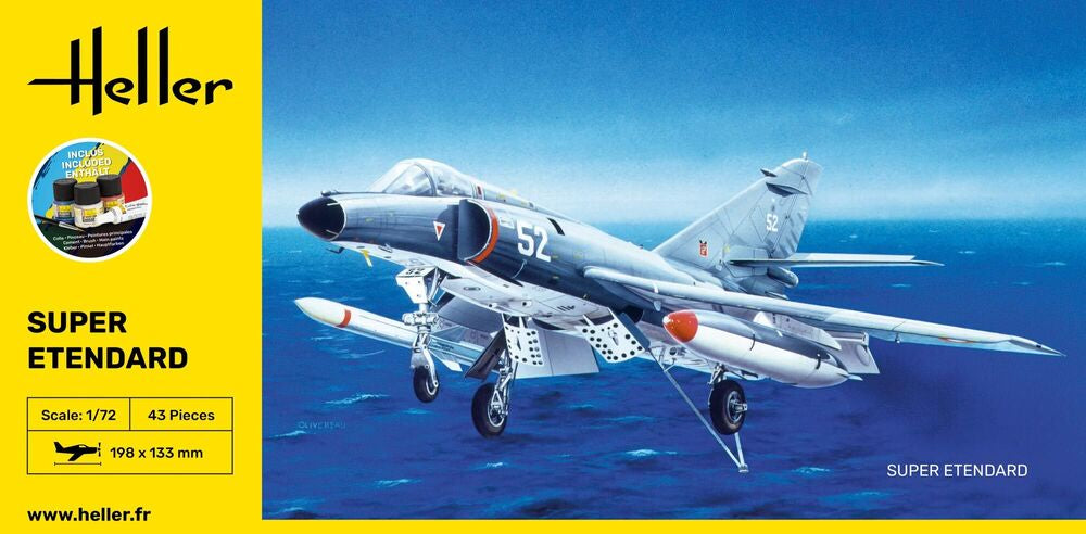Heller Starter Kit Super Etendard 1/72 Maquette Avion Jet