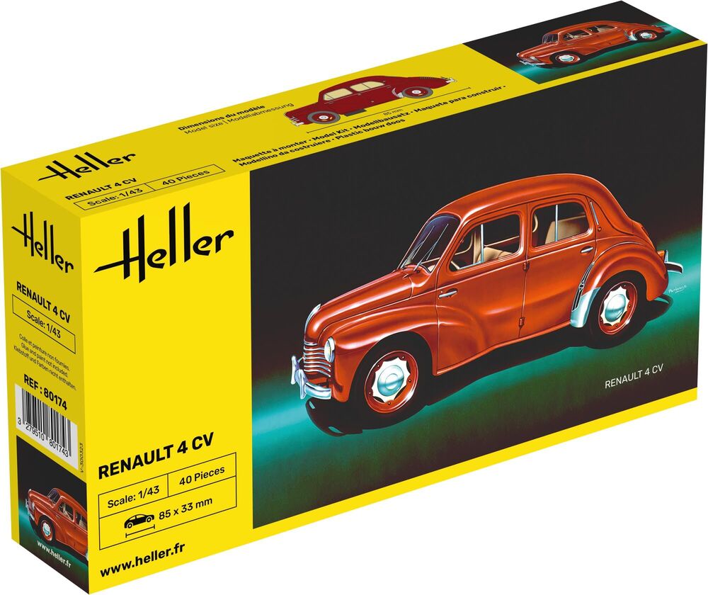 Heller The 9.99 Renault 4 CV 1/43 maquette voiture Pie police